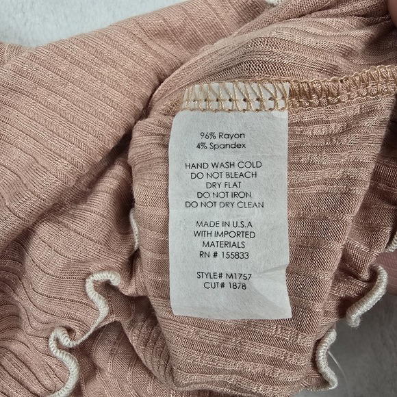 Publik Women's Size Medium Pink Tie Back Crop Top USA Made New - Picture 6 of 7